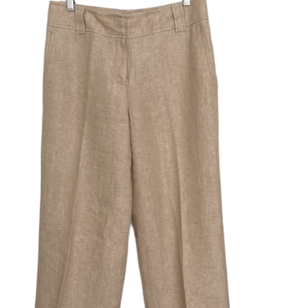 Talbots Linen Wide Leg Trouser Belt Loops Size 6